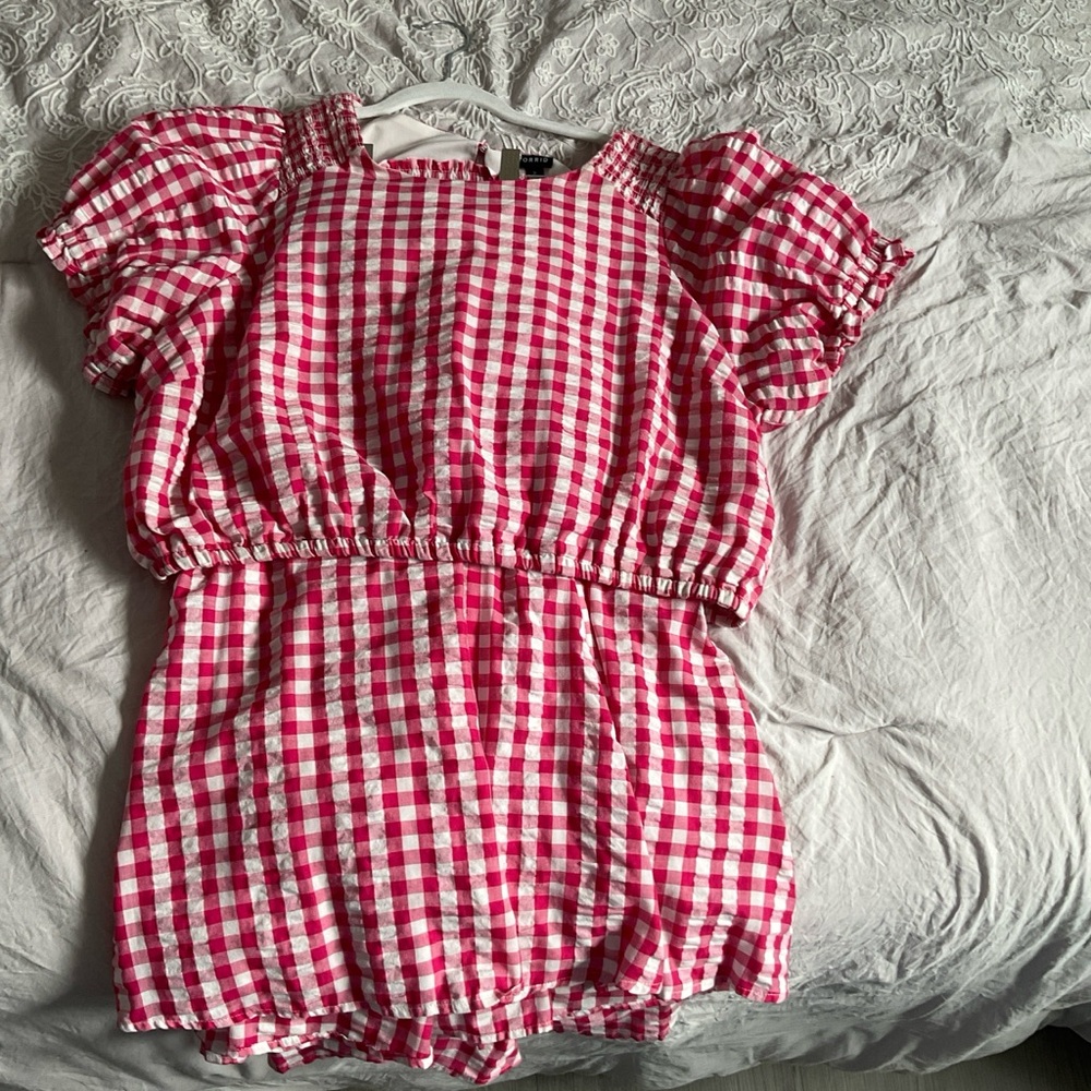 Pink Gingham Top and Midi Skirt